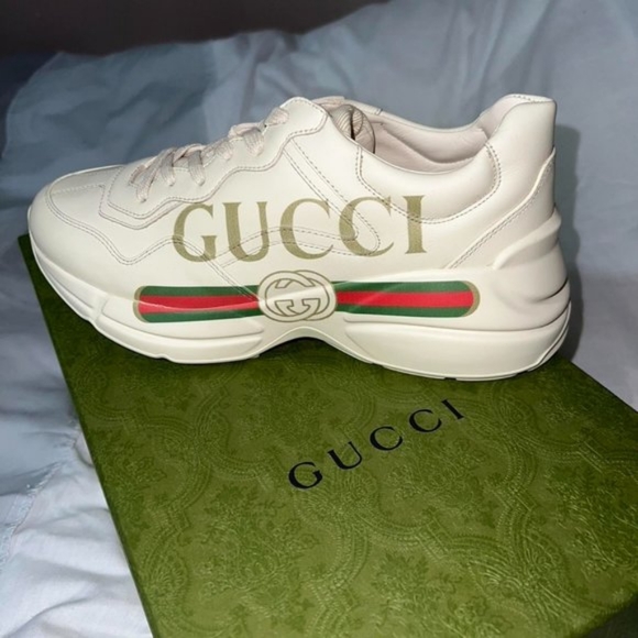 Gucci Shoes Gucci Womens Cream And White Trainers Poshmark